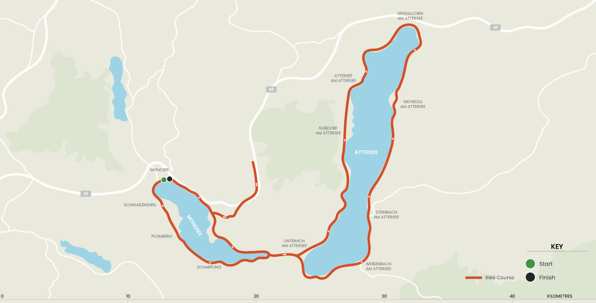 ALOHA TRI Mondseeland - Radstrecke Mitteldistanz