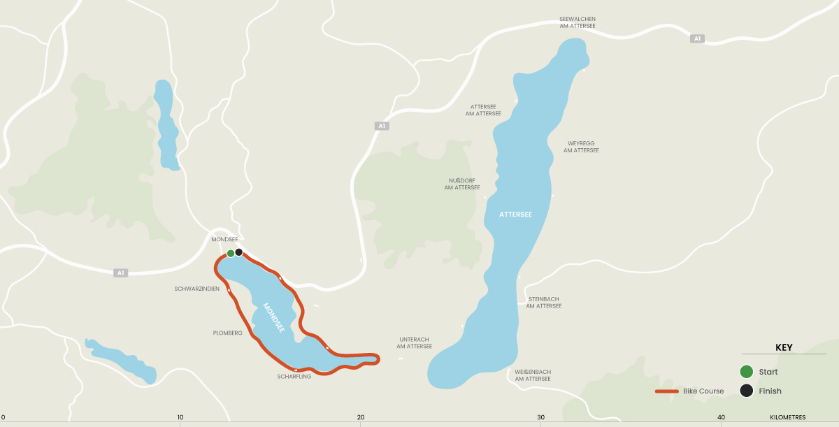 Radstrecke ALOHA TRI Mondseeland - Sprintdistanz